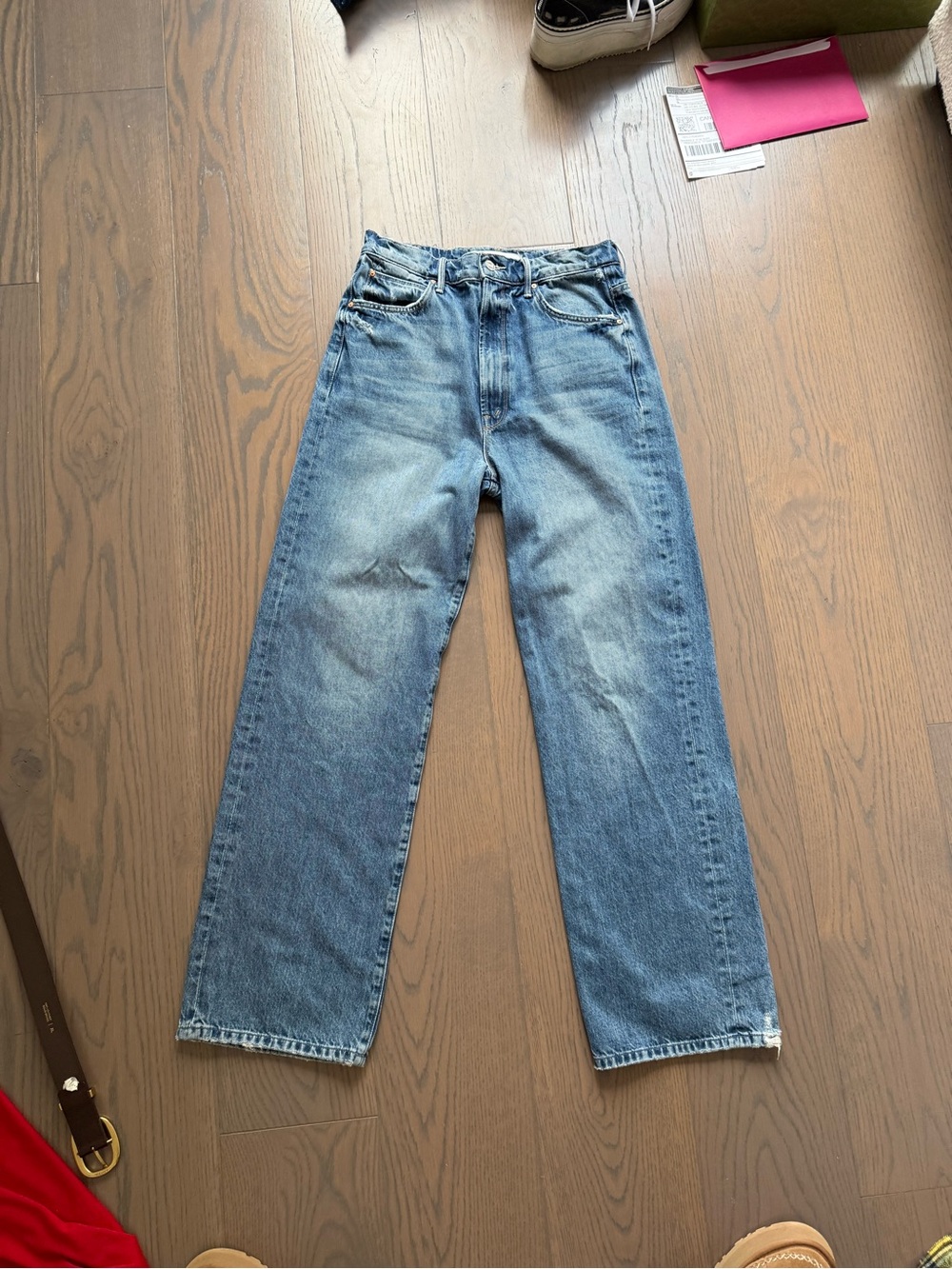 Mother Tunnel Vision Sneak Wide-Leg Jeans
